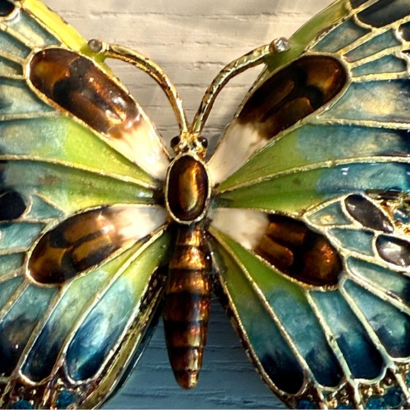 Colorful Butterfly jewelry box with stones Brand New - Picture 11 of 11